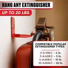 Reluen 20 lb capacity extinguisher holder keeps essential gear accessible.