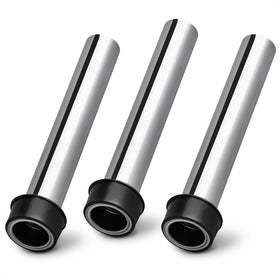 Reluen bar sink stopper set in chrome finish seals standard drains.