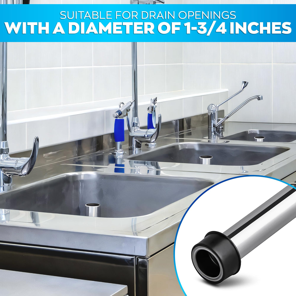 Reluen compact stopper kit provides organized drain protection.