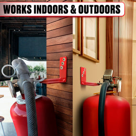 Reluen eight-pack fire extinguisher hangers for flexible garage setups.