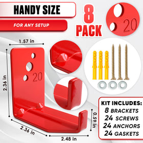 Reluen bracket kit includes screws, anchors, and gaskets for quick installation.
