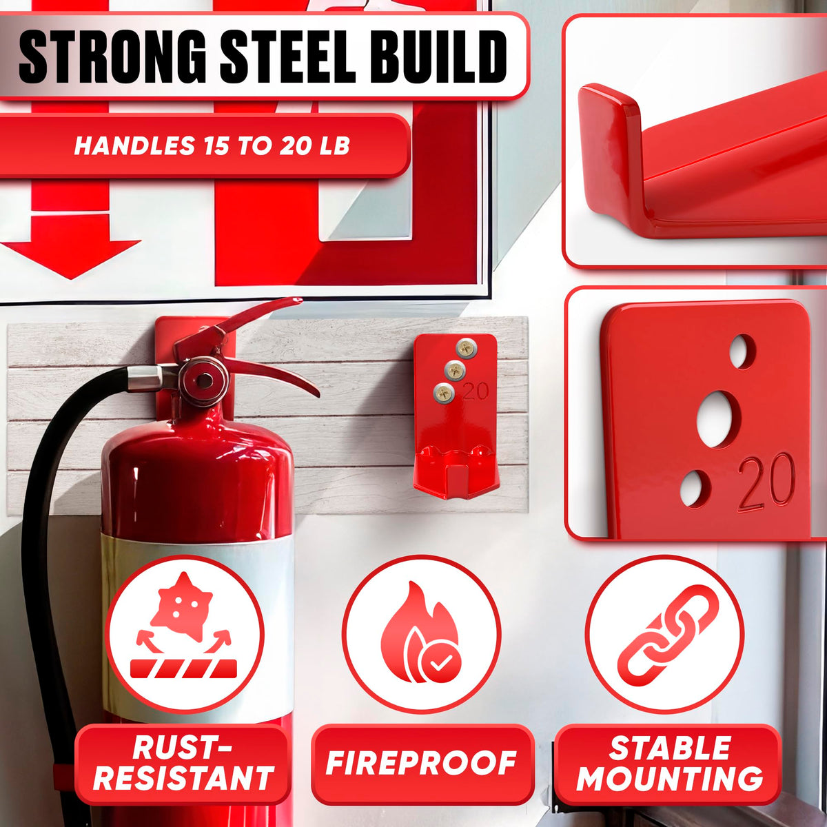 Reluen heavy-duty wall hanger resists rust for indoor or outdoor durability.