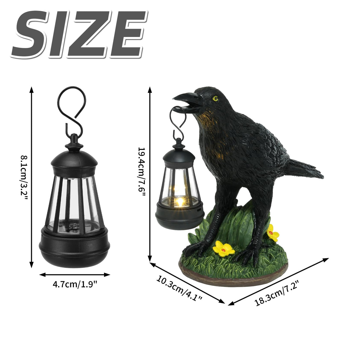 Rempry crow LED light garden decor – glows softly after dusk.