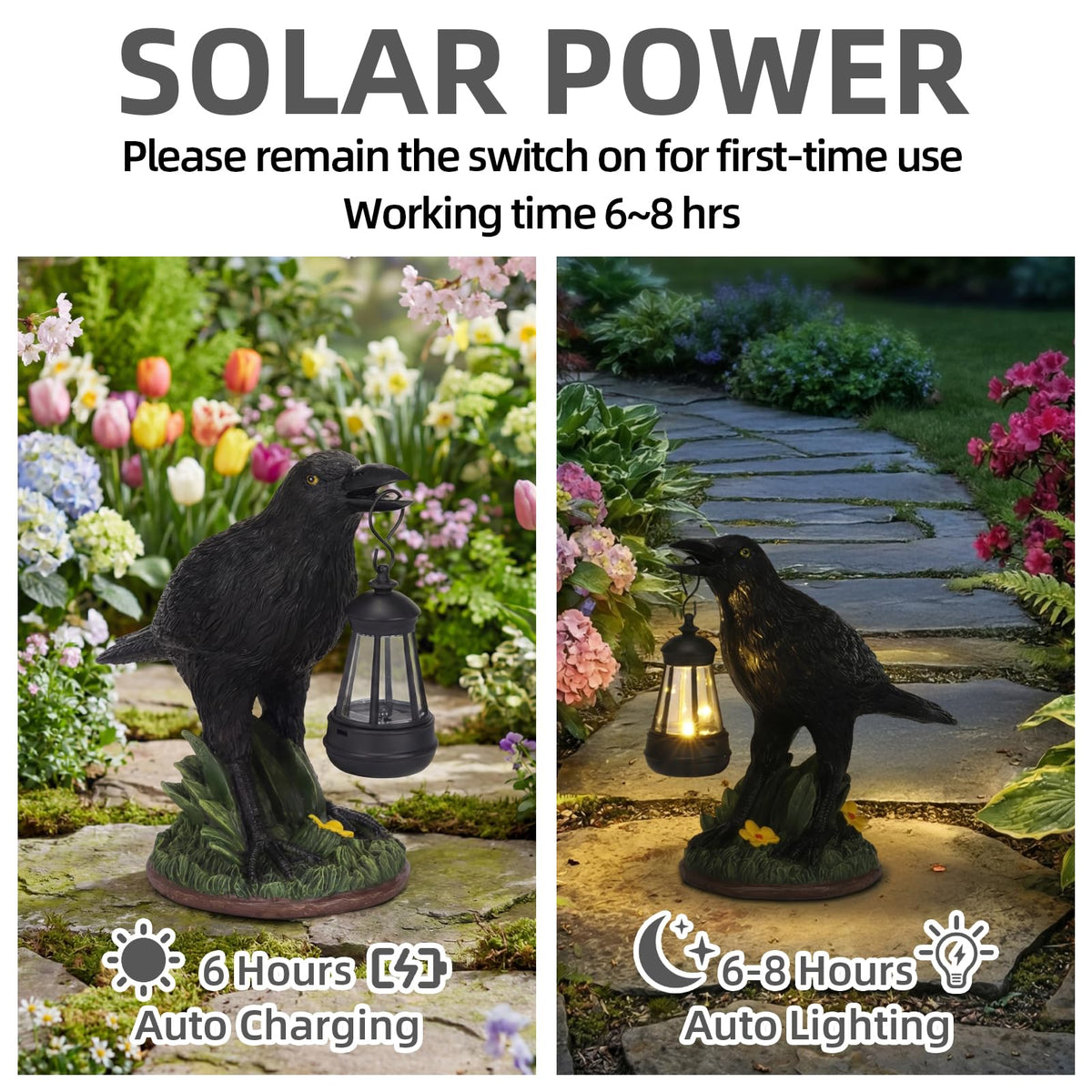 Rempry outdoor crow sculpture patio – durable weather-resistant design.