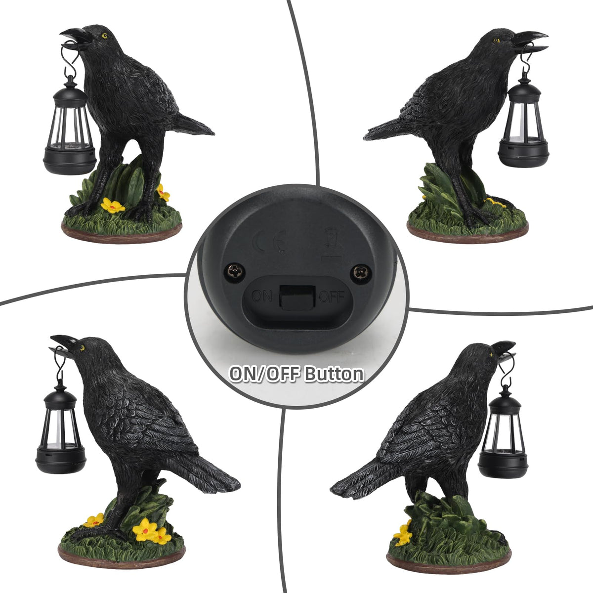Rempry weather-resistant crow statue – withstands rain, snow, frost.