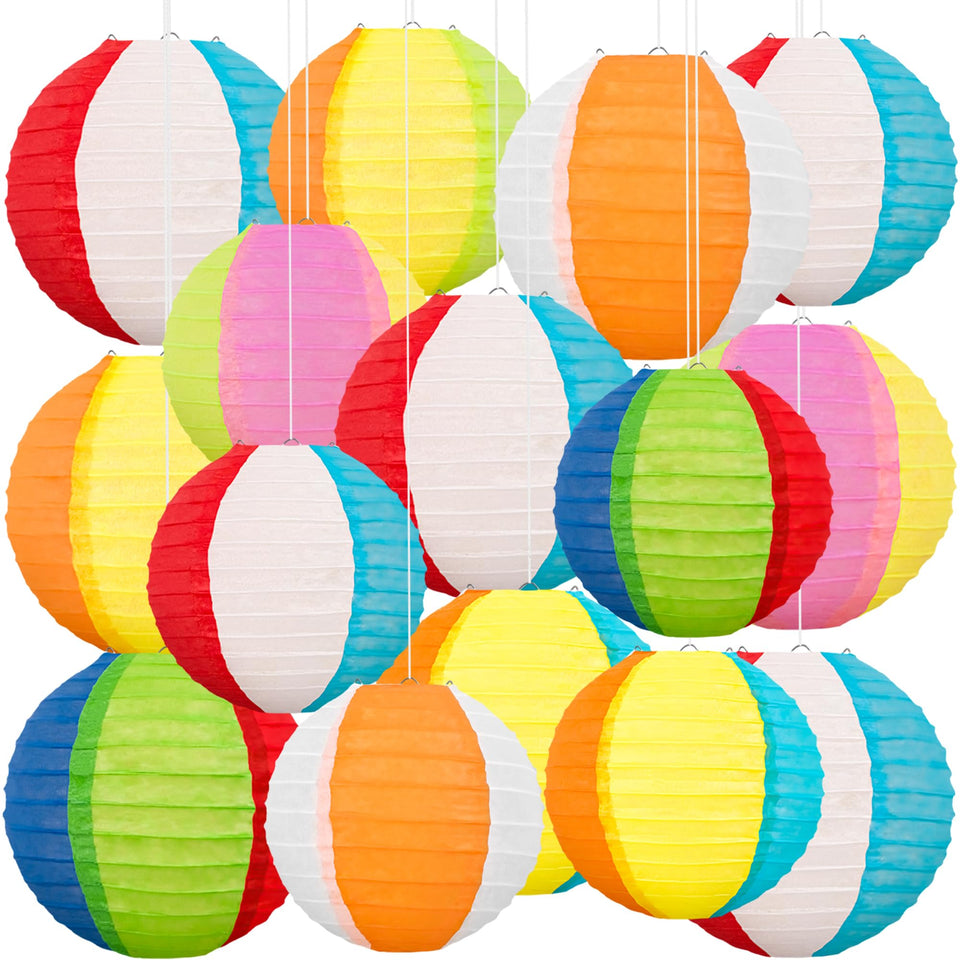Renbuzhu beach ball lanterns 6-inch designs for vibrant party ceiling decor.