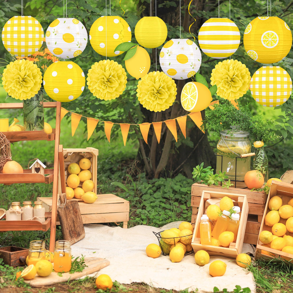 Renbuzhu lemon lantern 10-inch suits spacious areas with warm glow