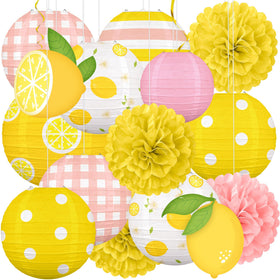 Renbuzhu lemon party lanterns 8-inch brighten outdoor spaces with vibrant yellow hues.