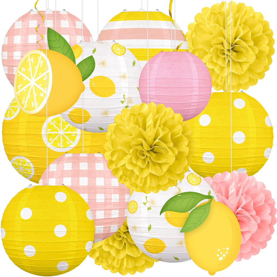 Renbuzhu lemon party lanterns 8-inch brighten outdoor spaces with vibrant yellow hues.