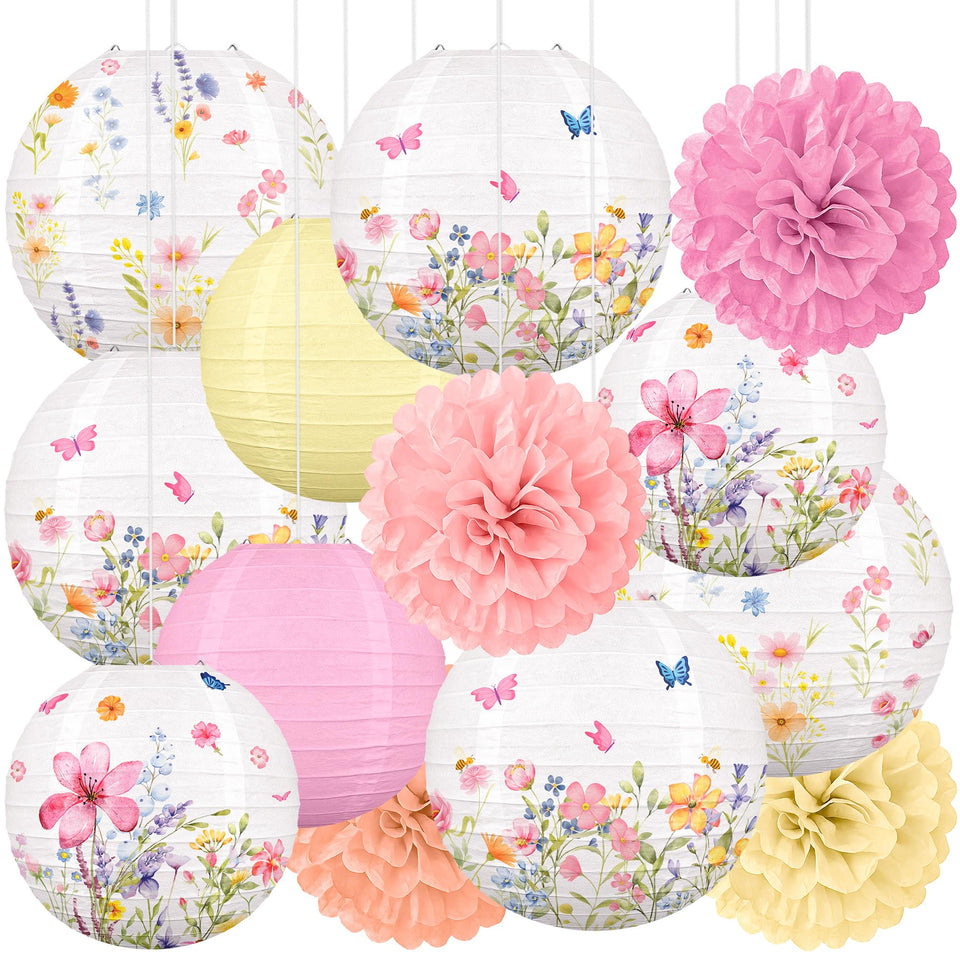 Renbuzhu 8in spring lantern for baby shower with easy ceiling hanging