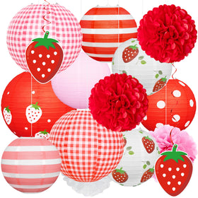 Renbuzhu strawberry lantern 8in brightens ceilings with playful berry vibe.