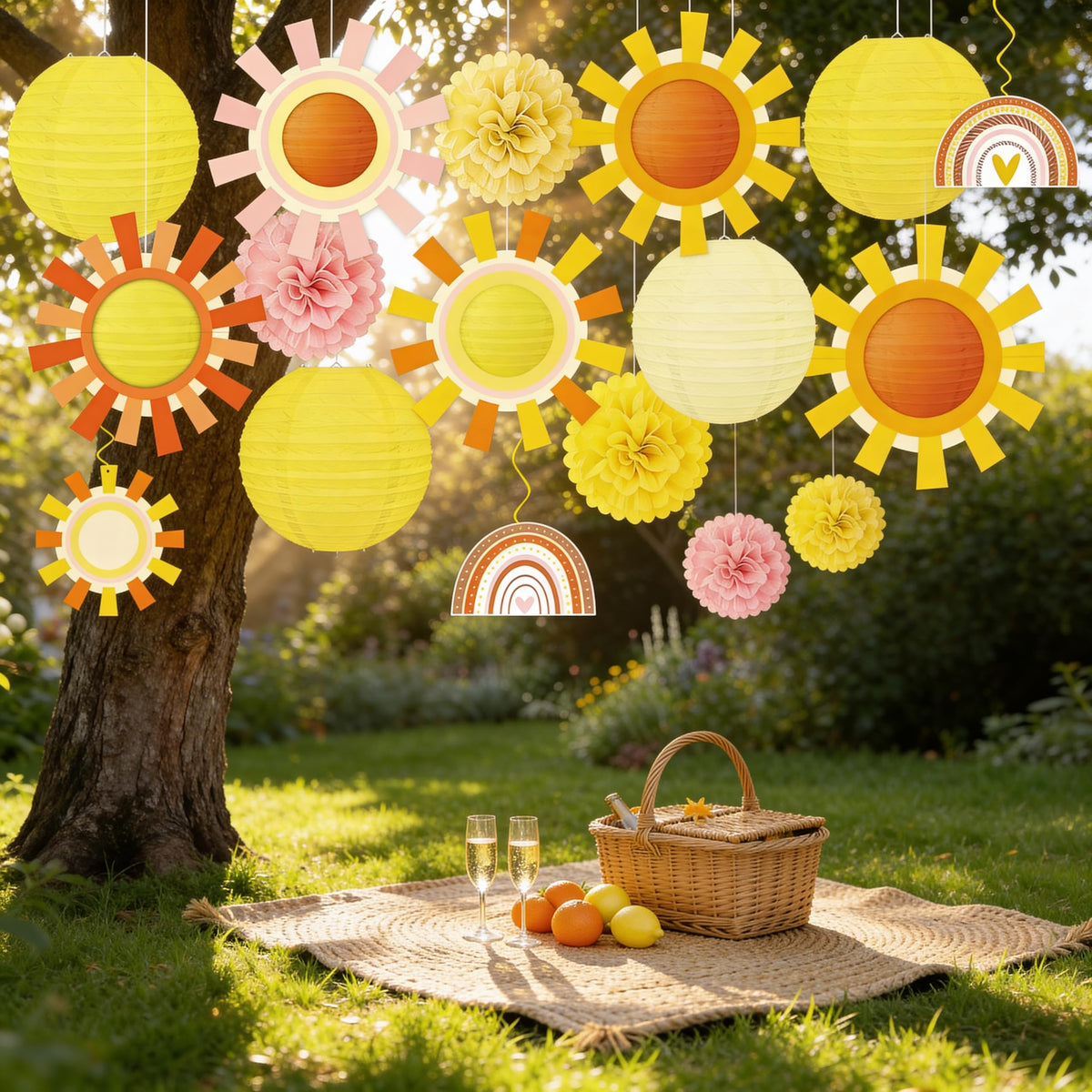 Renbuzhu sun paper lantern 10in bright indoor ceiling decor