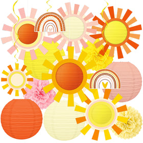 Renbuzhu sun paper lantern 8in hanging outdoor ambience