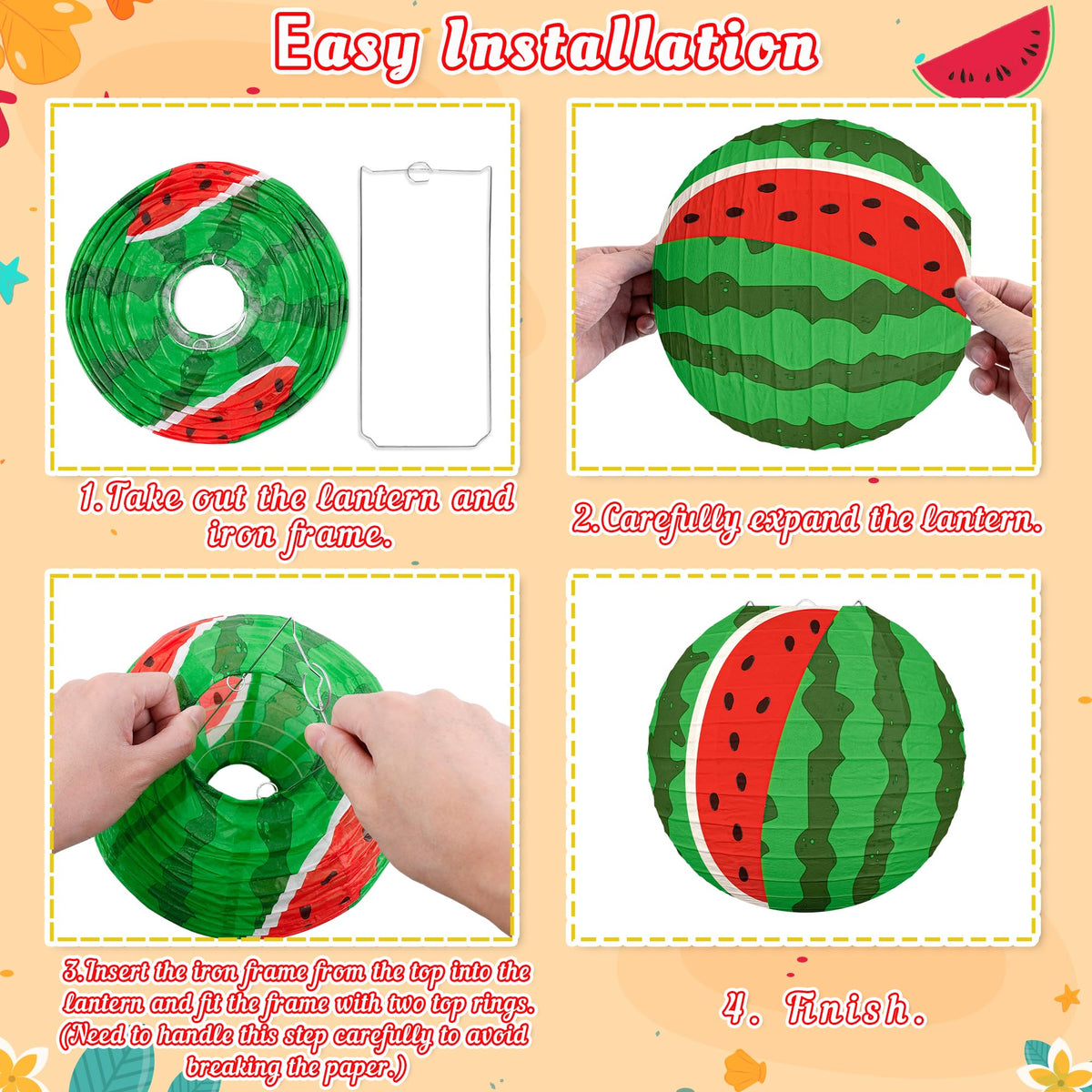 Renbuzhu watermelon string rolls simplify hanging and layout planning for parties.