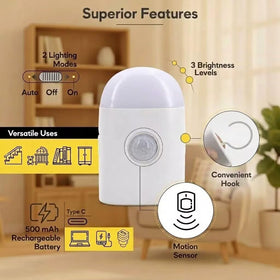 Rengmot rechargeable night light with USB-C charging, no disposable batteries