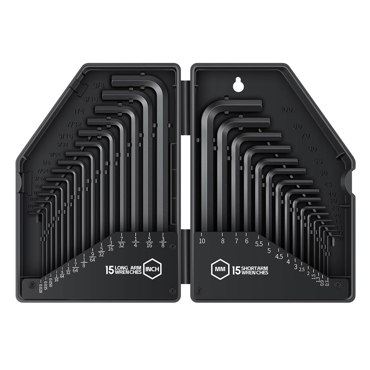 Reniteco 30-piece hex key set in case for quick access and organization