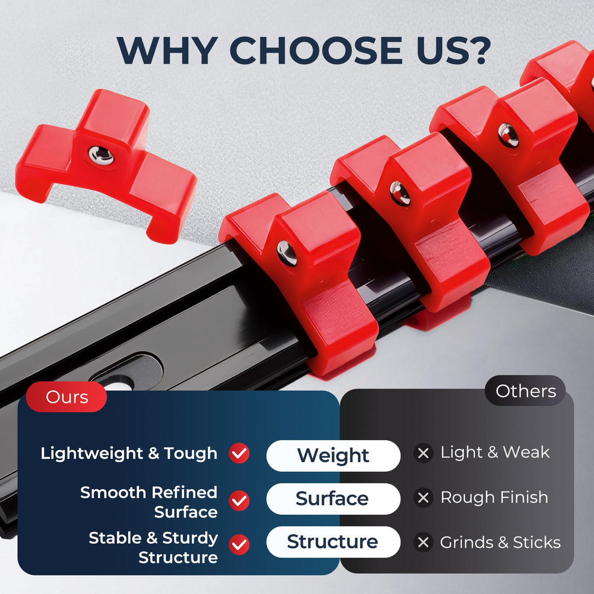 Reniteco heavy-duty ABS material provides durable, oil and chemical resistance.