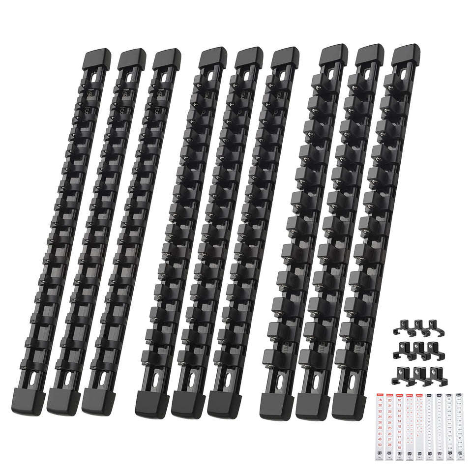 Reniteco socket rail clip assembly with secure click fit for fast tool access.