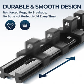 Reniteco spring-loaded detent clip ensures secure hold even when inverted.