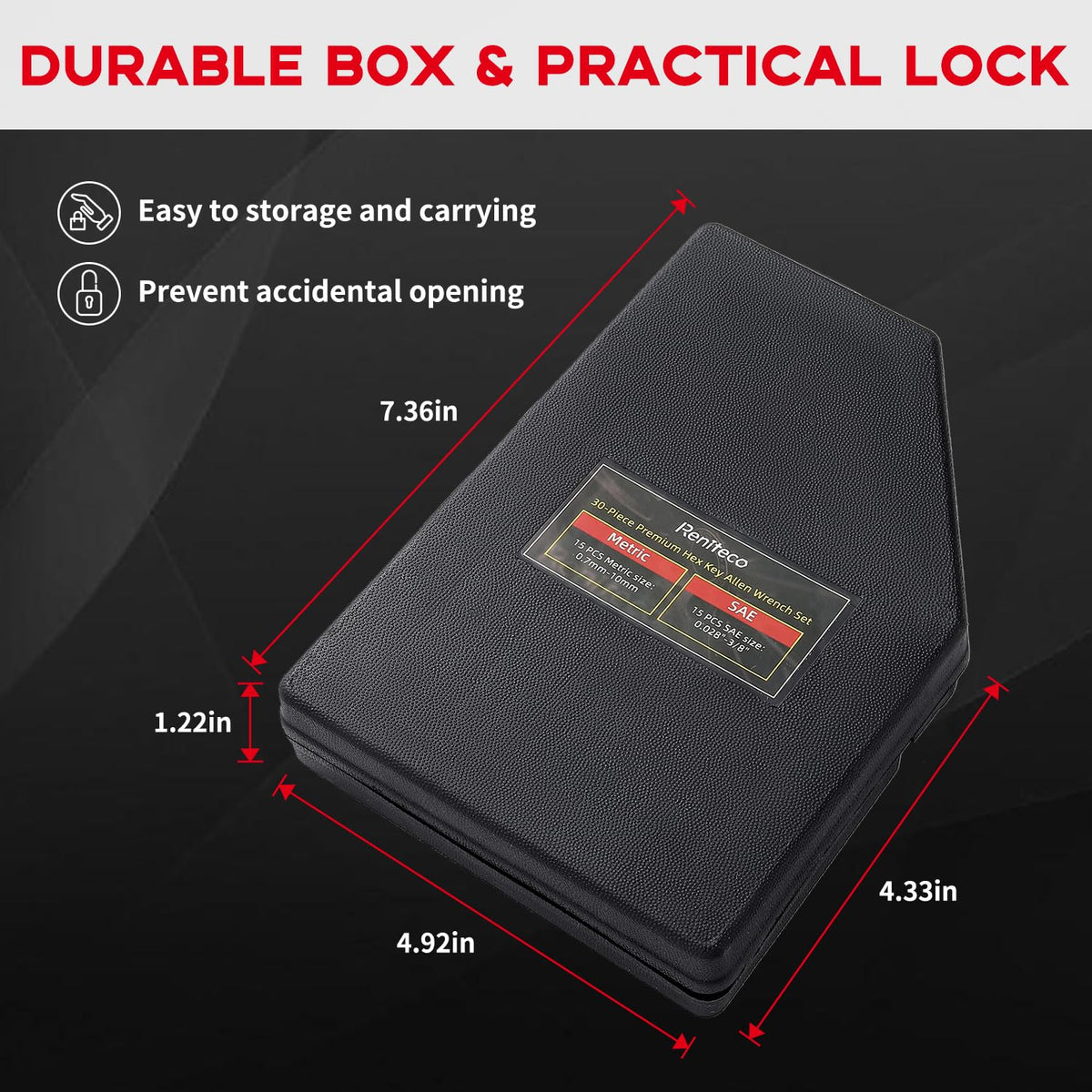 Reniteco storage case with labeled slots keeps tools organized and portable