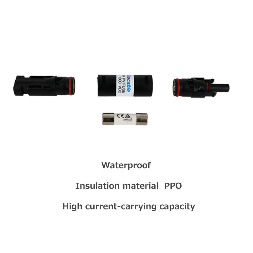Renogy fuse holder shows auto-locking connection for secure, easy setup.
