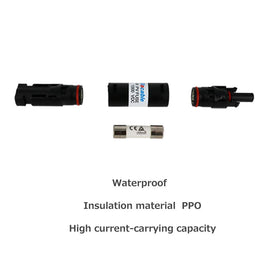 Renogy fuse holder shows auto-locking connection for secure, easy setup.