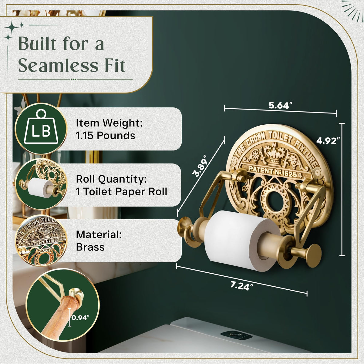 Renovators brass wall-mount includes hardware for quick, secure installation.