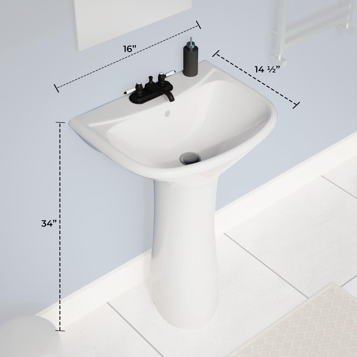 Renovators Ondine basin close-up glossy vitreous china finish for easy cleaning.