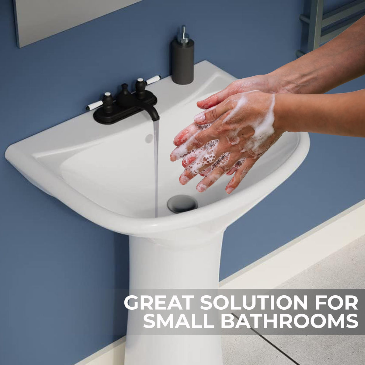 Renovators Ondine overflow detail demonstrates built-in feature for preventing splashes.