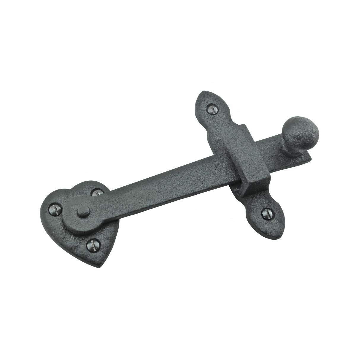 Renovators Supply MFG black heart latch front view for barn doors and gates