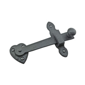 Renovators Supply MFG black heart latch front view for barn doors and gates
