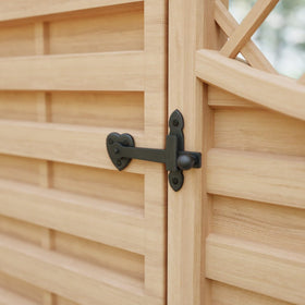 Heart pull detail showcasing decorative yet sturdy hardware