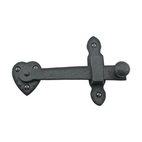 Powder-coated black finish resists rust on outdoor gates