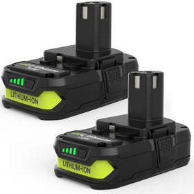 Reoben 2Pack 3.6Ah Ryobi battery front view showing compatibility and extended runtime potential