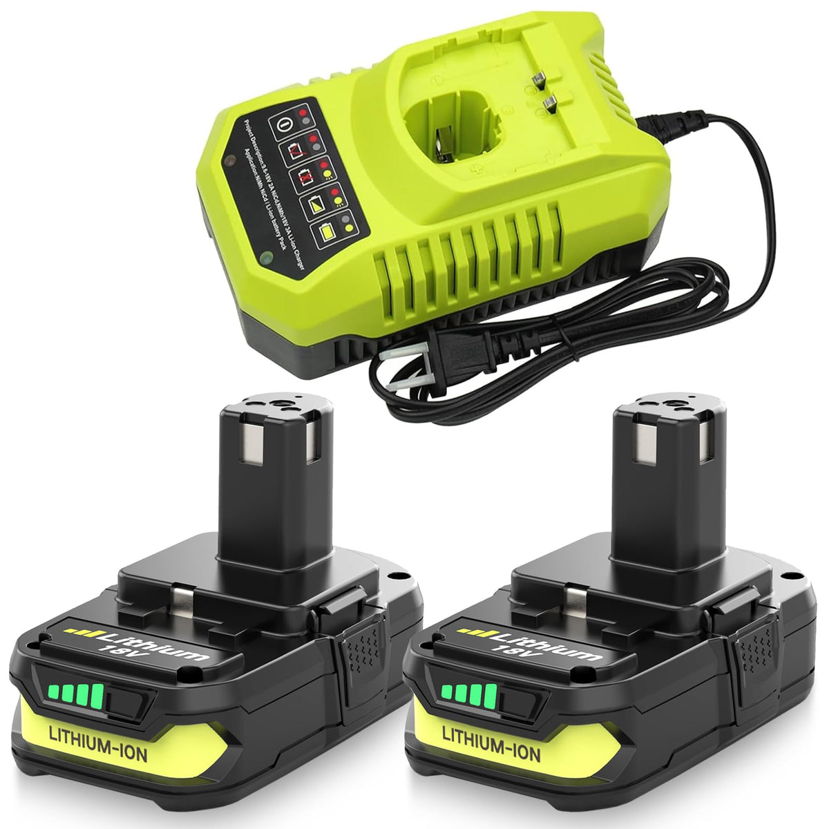 Reoben 2-pack 3.6Ah Ryobi battery delivers extended runtime for cordless tools.