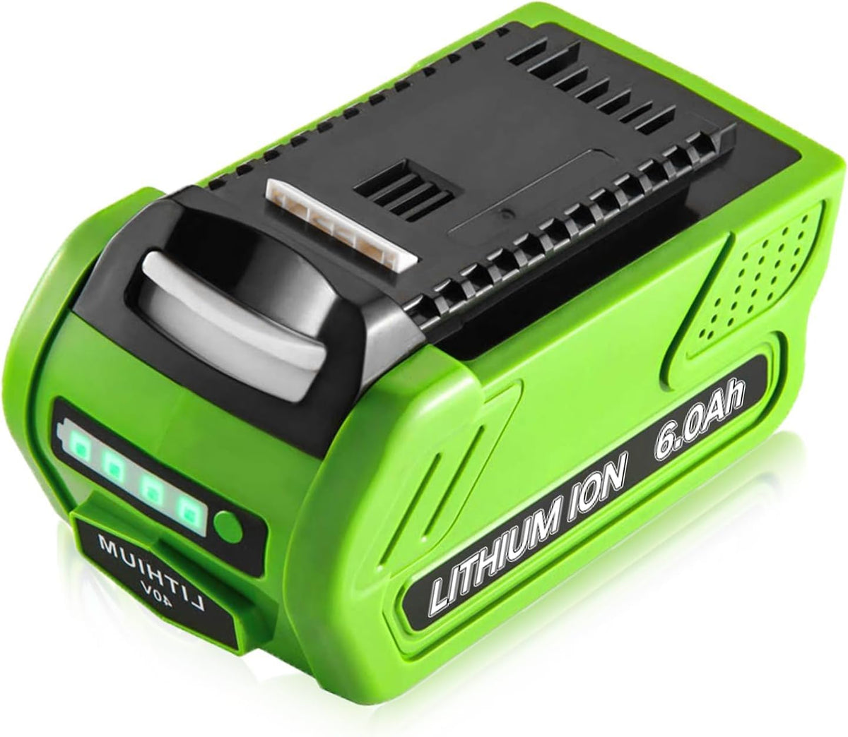 Reoben 6000mAh 40V battery exterior designed for GreenWorks tools with extended runtime.