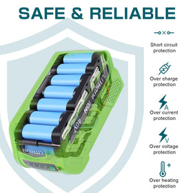 Reoben 6000mAh 40V battery ideal for trimmers and weed eaters.