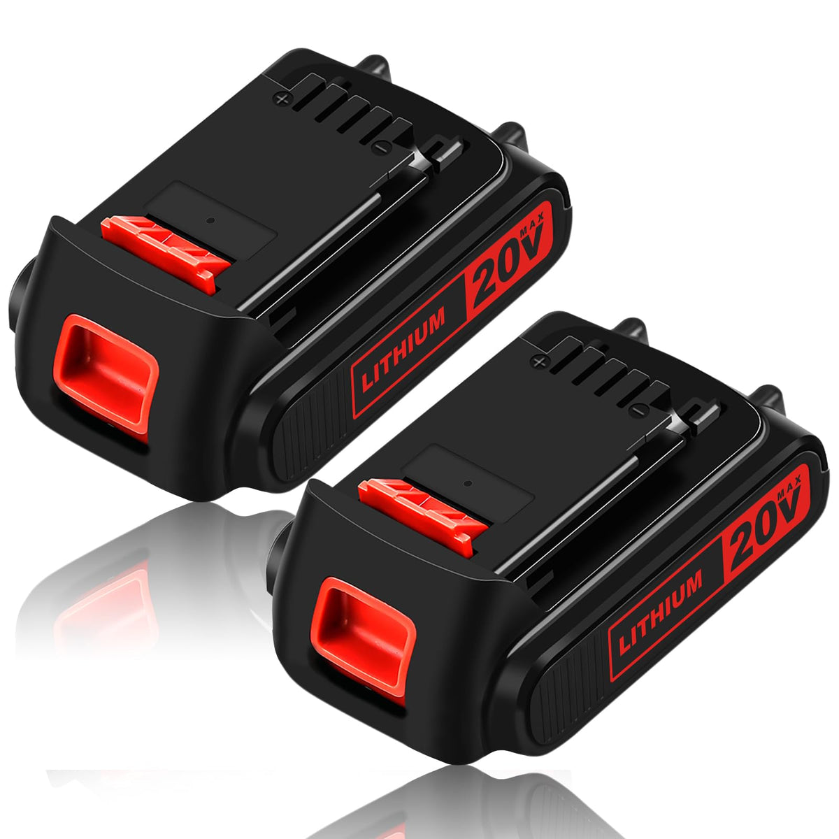 Reoben LBXR20 battery front view shows compact design with extended runtime.