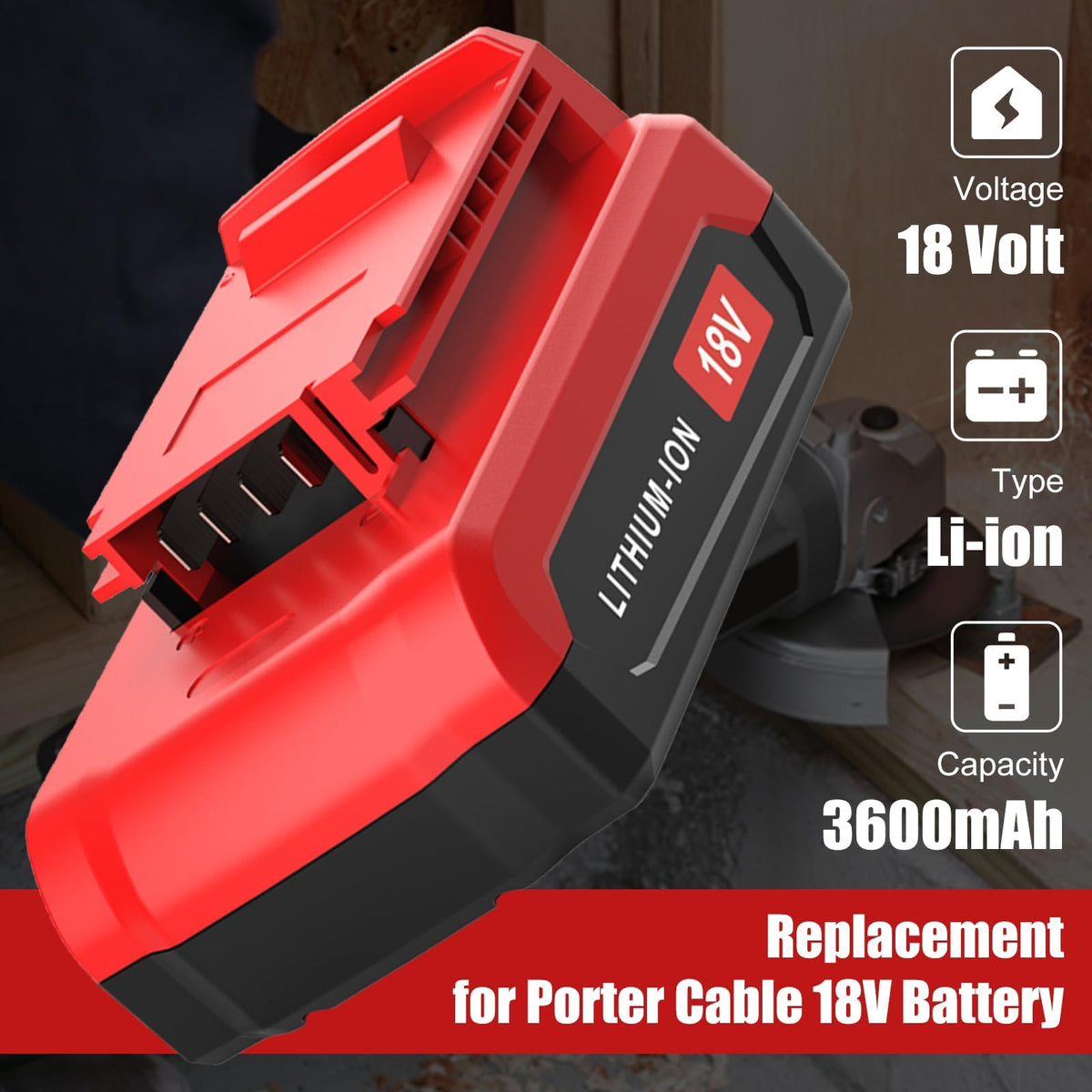 Reoben battery compatibility with Porter-Cable 18V tools PC18BL/PC18B-2.
