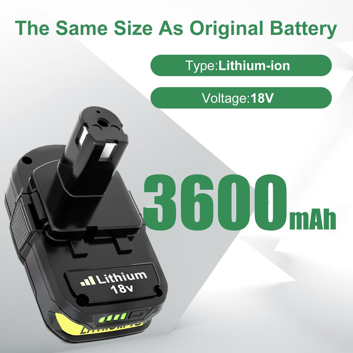 Reoben 18V battery with LED indicator for quick status checks