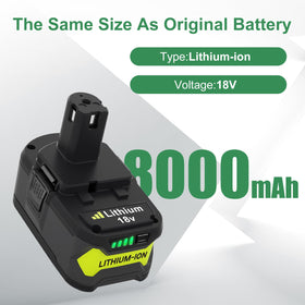 Reoben Ryobi battery with LED indicator shows charge status for smarter planning