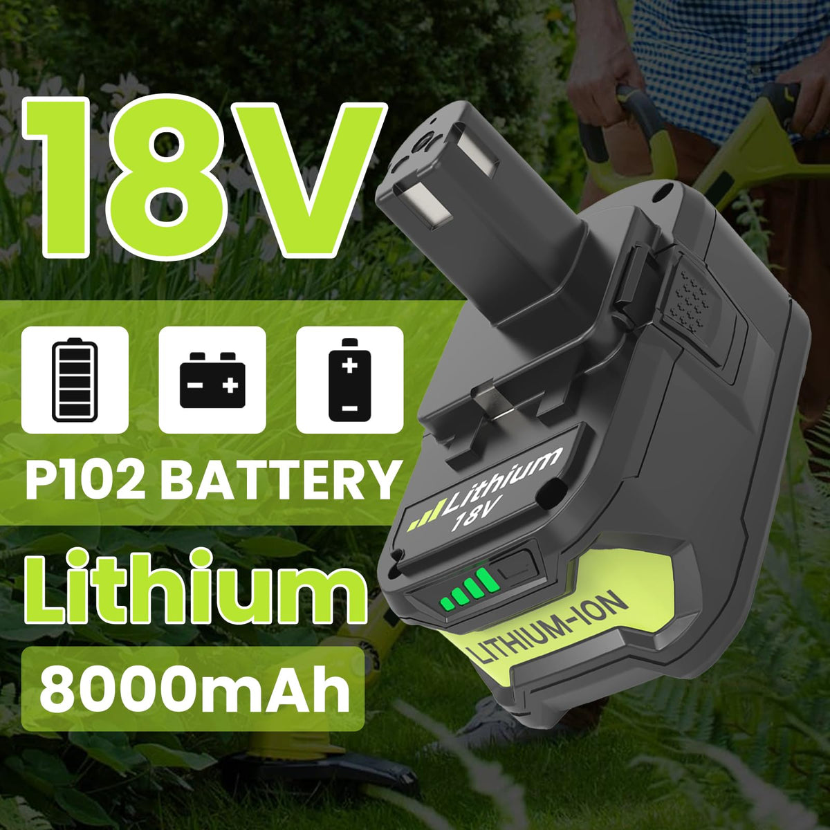 Reoben P117 charger for Ryobi 18V tools delivers quick, reliable charging.