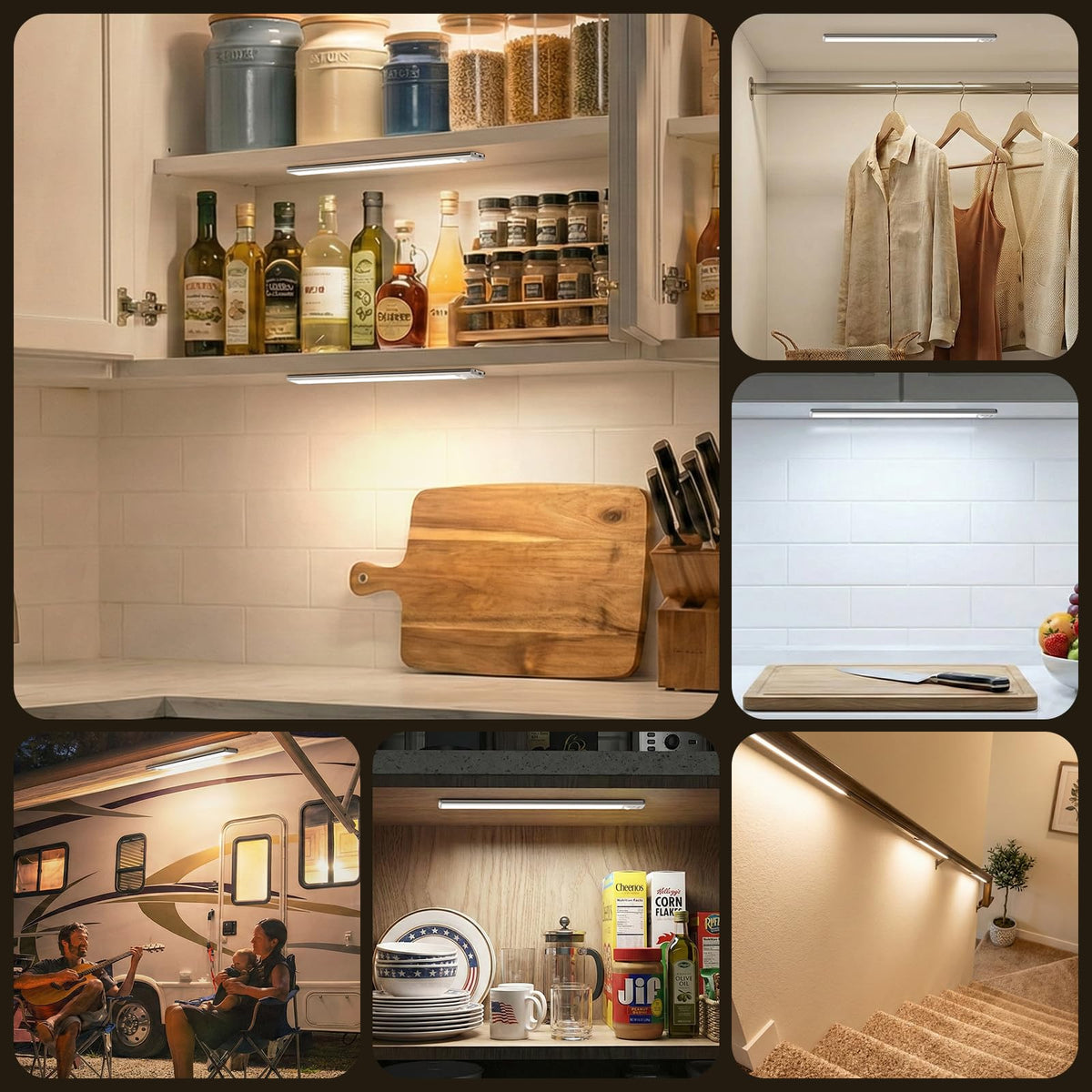 Reoshine versatile use for kitchen, pantry, stairs and closets.