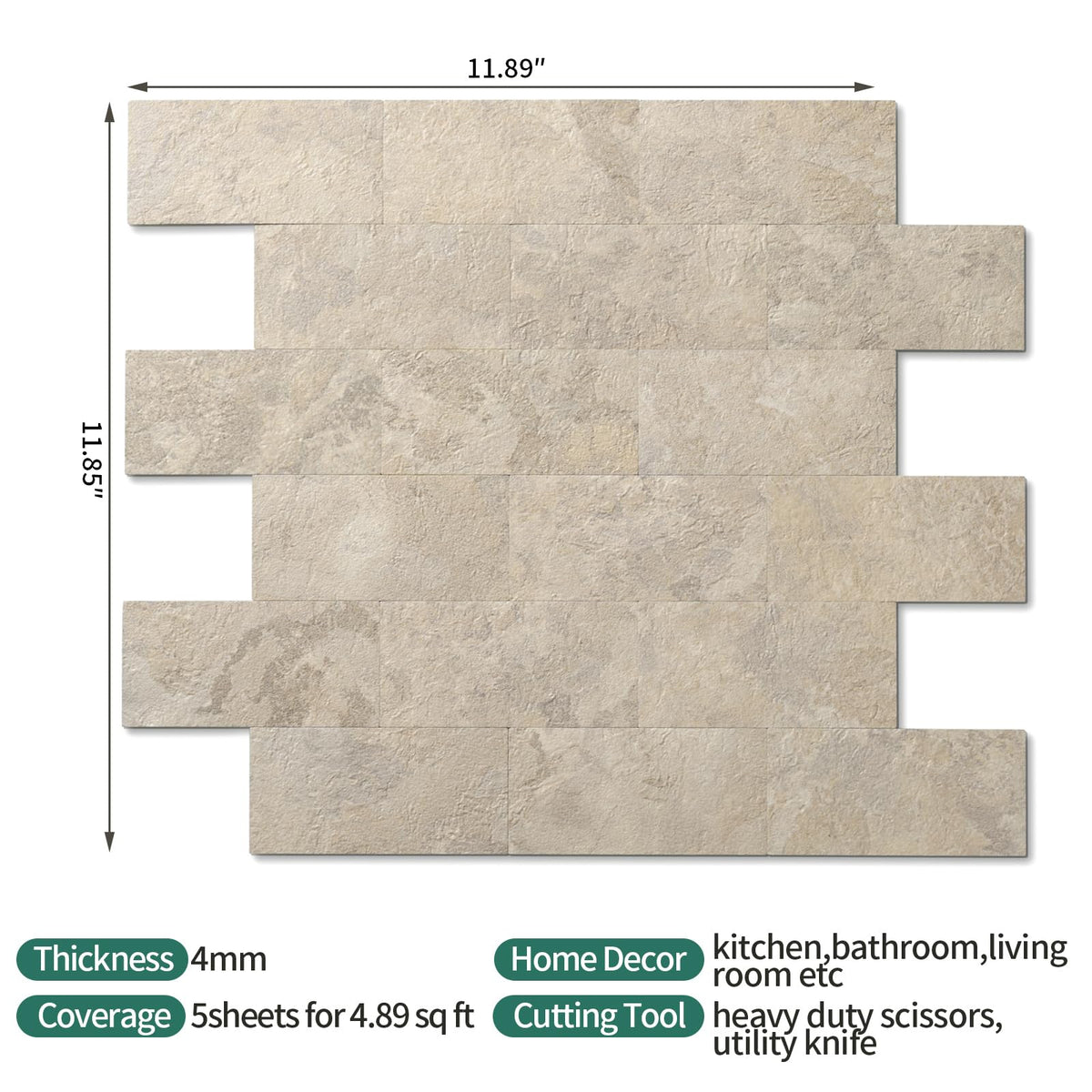 Reovatile kitchen backsplash tiles packaged for versatile layout options.