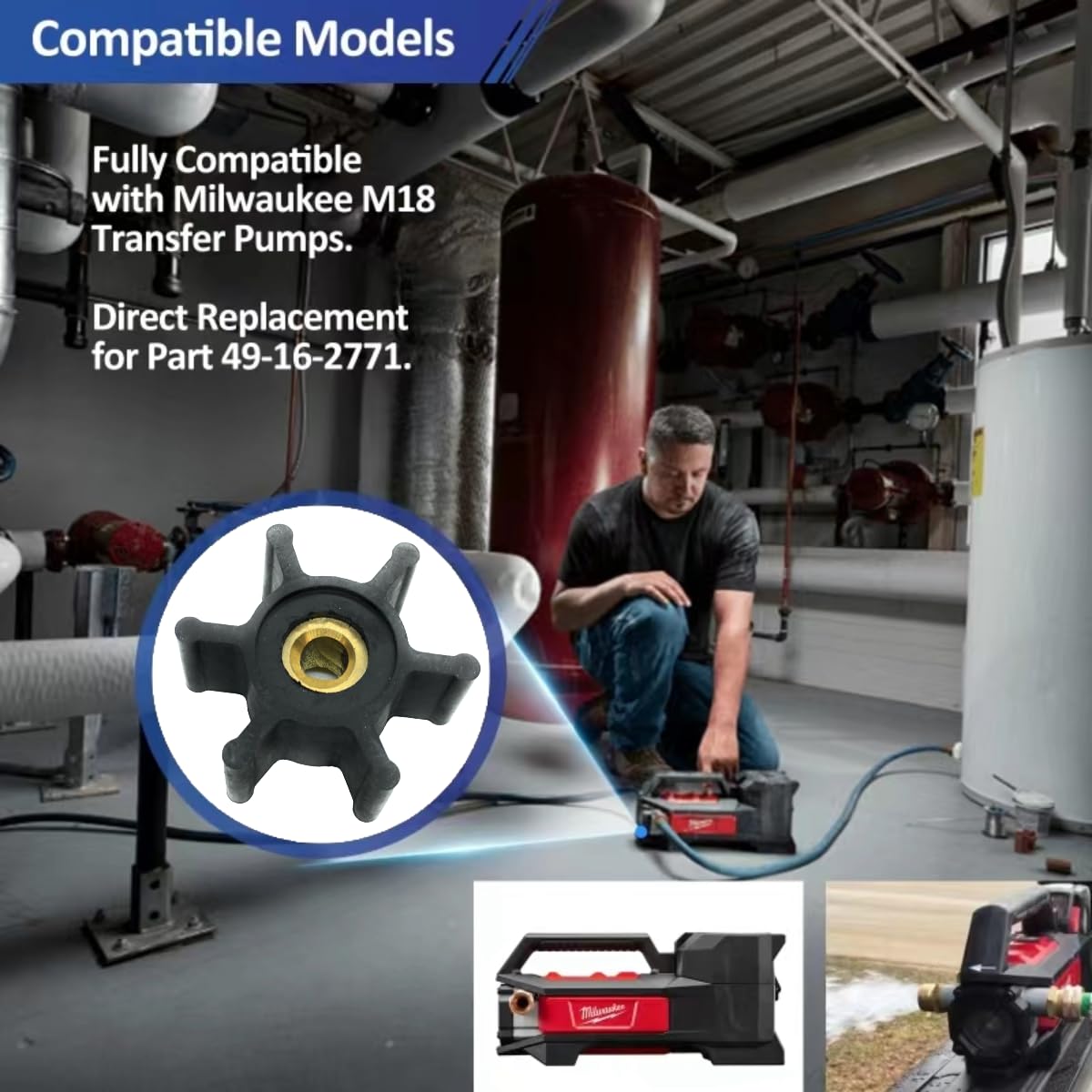 REPLACEMENTKITS.COM O-ring for Milwaukee M18 transfer pump reduces leaks during operation.