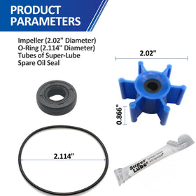 REPLACEMENTKITS.COM oil seal behind impeller included as spare for future maintenance.