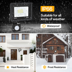 RERBIO IP66 waterproof flood light withstands rain and snow