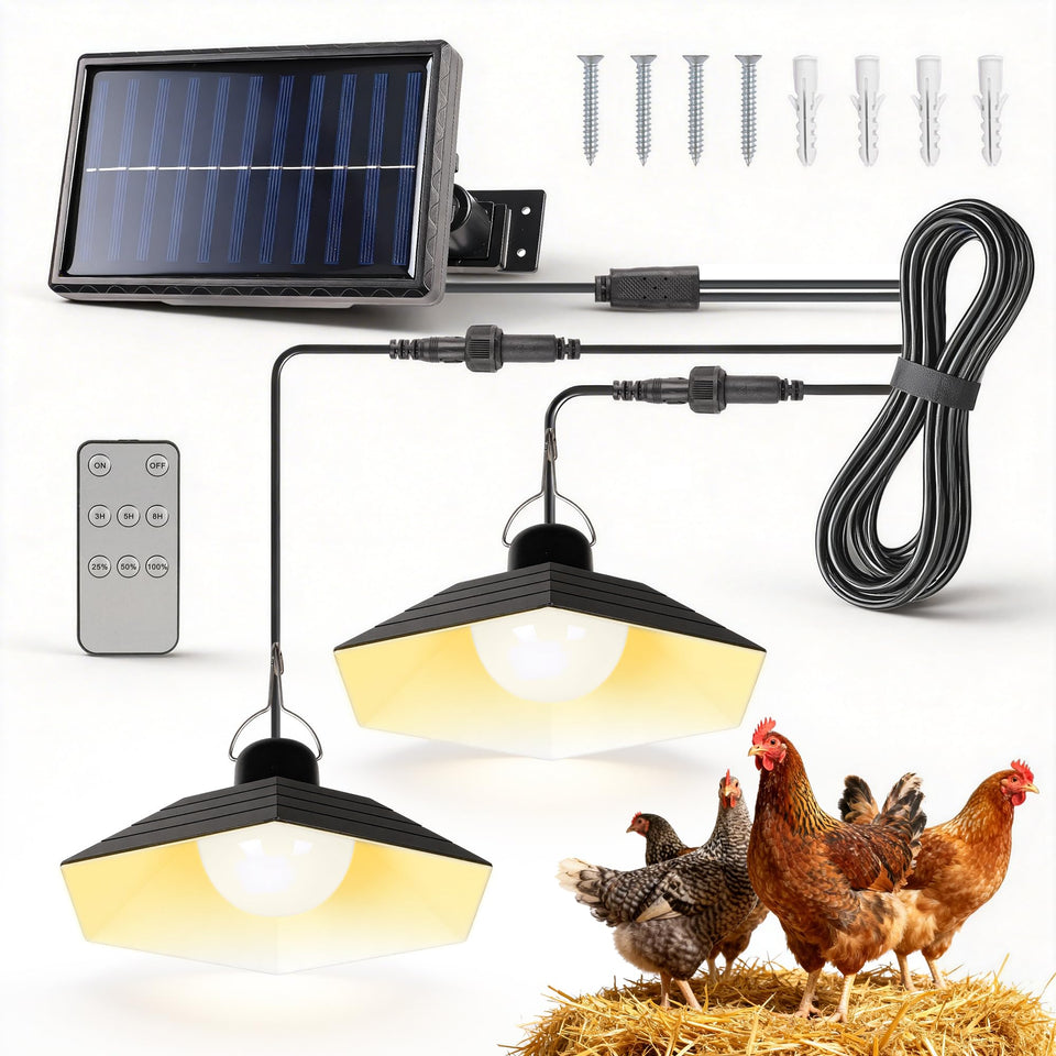 Rerekiki solar panel powering the coop light for off-grid use