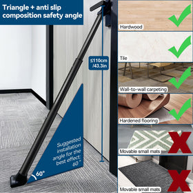 Rerishom door bar for apartments and hotels provides quick added security.