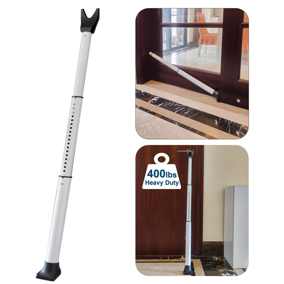 Rerishom door security bar in extended-length mode showing adjustable fit for diverse doors